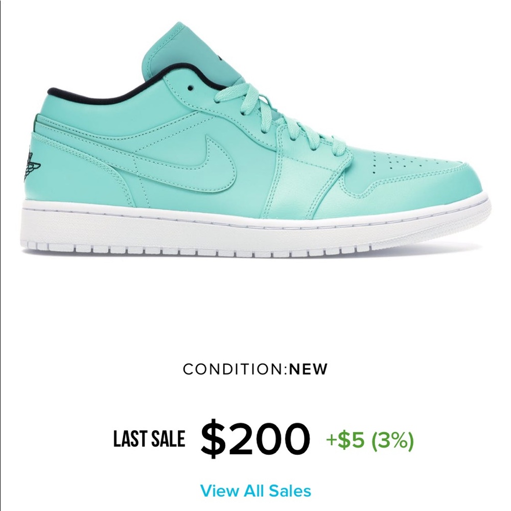 Air Jordan Retro 1 Hyper Turquoise Low Size 10 - Picture 8 of 8